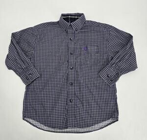 Panhandle Slim Boys Western Button Down Shirt Purple Geometric Cotton‎ Youth S 6